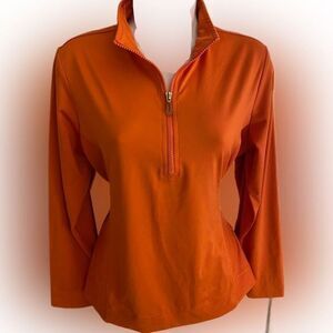 Swing Quarter Zip -M orange. polyester nylon , armpit to armpit-19 , L -24
